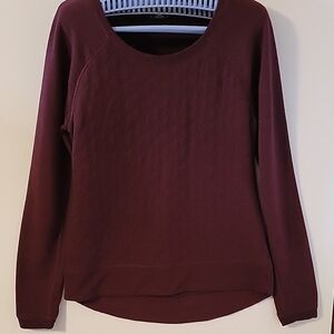 32 Heat Burgandy Quilted Sweater, Size S